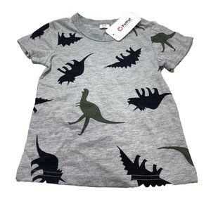 Boy’s Dinosaur Gray Cotton Short Sleeve T-Shirt - Size 3-4 Y years Brand New